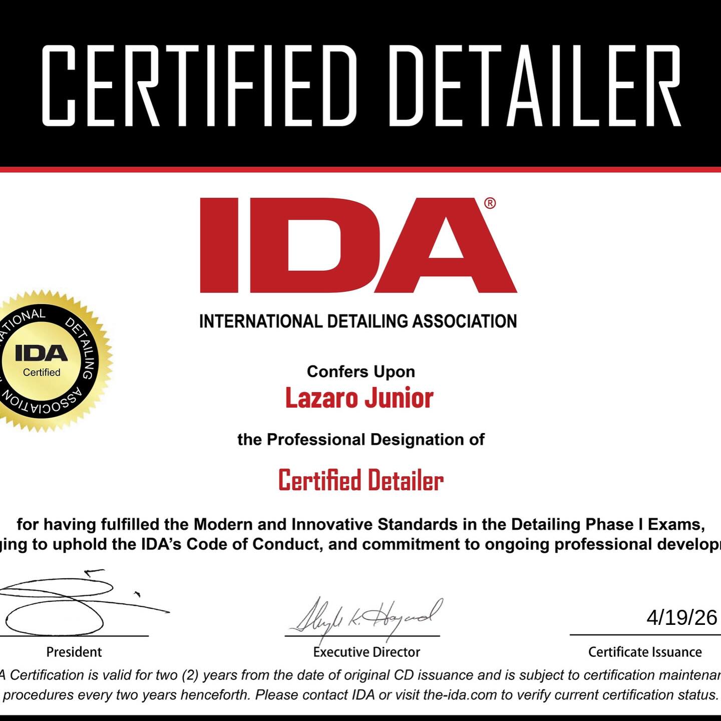 Certificado IDA